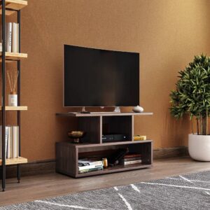 Wakefit TV Unit | 1 Year Warranty | TV Stand Table, TV Unit for Living Room, TV Cabinet, Cabinet Engineered Wood Cabinet with Decor Shelf for Upto 42'' (Heist, Columbian Walnut)